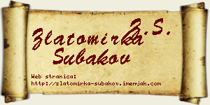 Zlatomirka Subakov vizit kartica